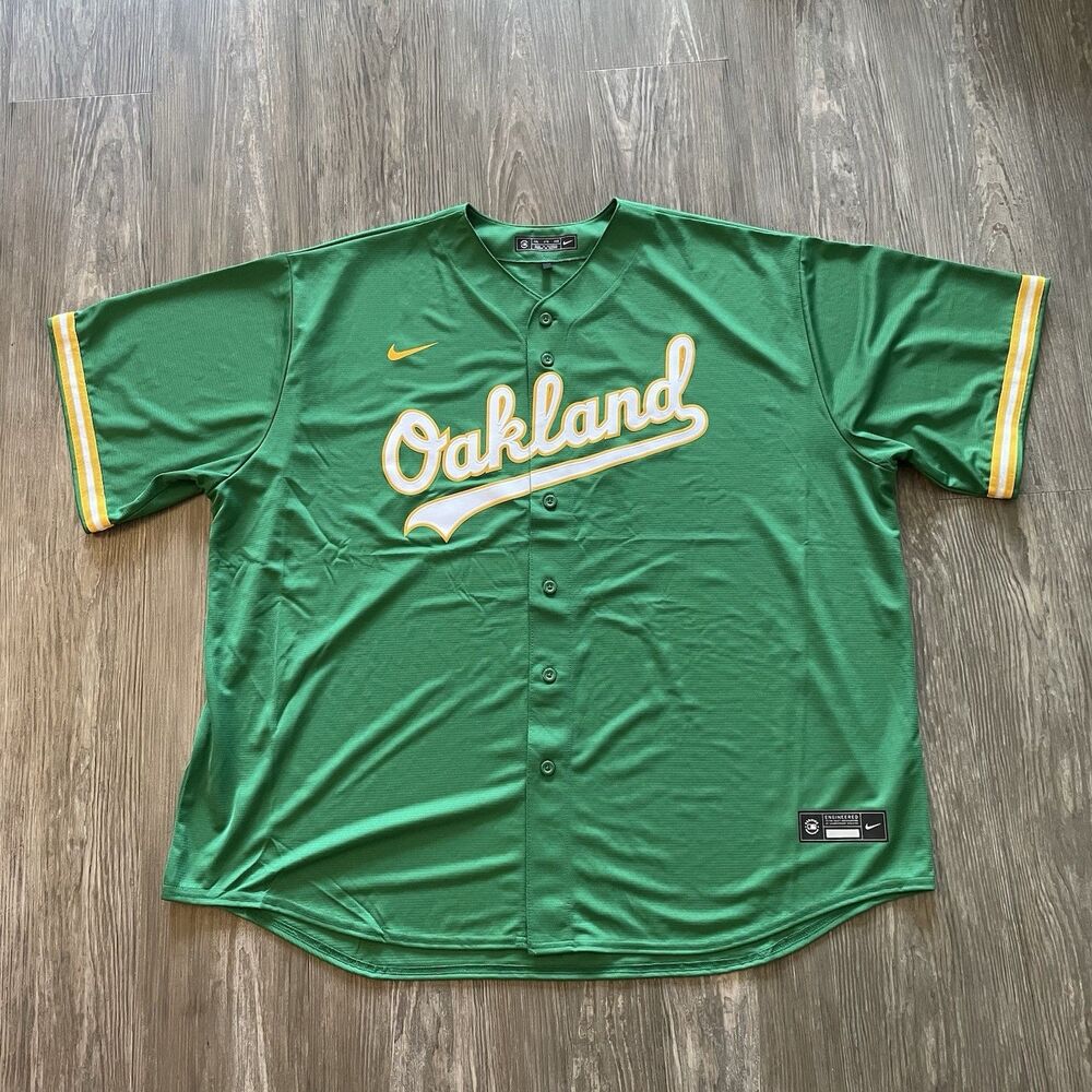 Nike Athletics Oakland A's Stitched Blank Jersey Kelly Green Men's Size 4XL